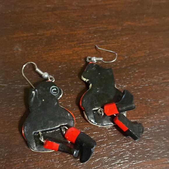 Cat Santa dangle earrings (UU) - Picture 3 of 4